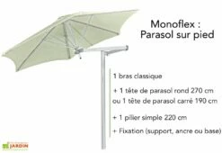 Bras Classique En Aluminium Pour Parasol Paraflex - 1,85 M -MON AMENAGEMENT JARDIN Soldes parasol pied bras classique umbrosa