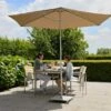Parasol Rond Mât Central Aluminium Toile Oléfine Ø 2,70 M -MON AMENAGEMENT JARDIN Soldes parasol rond mat central 270cm p50 1