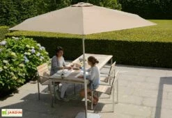 Parasol Rond Mât Central Aluminium Toile Oléfine Ø 2,70 M -MON AMENAGEMENT JARDIN Soldes parasol rond mat central 270cm p50 5