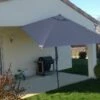 Parasol De Balcon Rectangulaire En Acier Et Polyester 1,5 X 3 M - Leo -MON AMENAGEMENT JARDIN Soldes parasol terrasse rectangulaire leo gris