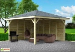 Solid Pavillon De Jardin En Bois D’épicéa Traité Autoclave - Kiosk 14,75 M²