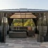 Pavillon De Jardin En Aluminium Avec Moustiquaire - Savino -MON AMENAGEMENT JARDIN Soldes pavillon jardin pergola tonelle