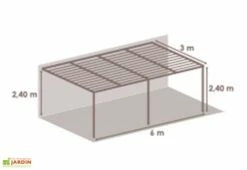 Pergola Bioclimatique Adossée En Aluminium 3 X 6 M - Seattle -MON AMENAGEMENT JARDIN Soldes peprgola aluminium adossee seattle