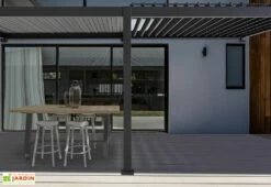 Pergola Bioclimatique Adossée En Aluminium Anthracite 15,9 M² - Ombréa 12 Pergola Bioclimatique Adossée En Aluminium Anthracite 15,9 M² - Ombréa -MON AMENAGEMENT JARDIN Soldes pergola adossee aluminium terrasse