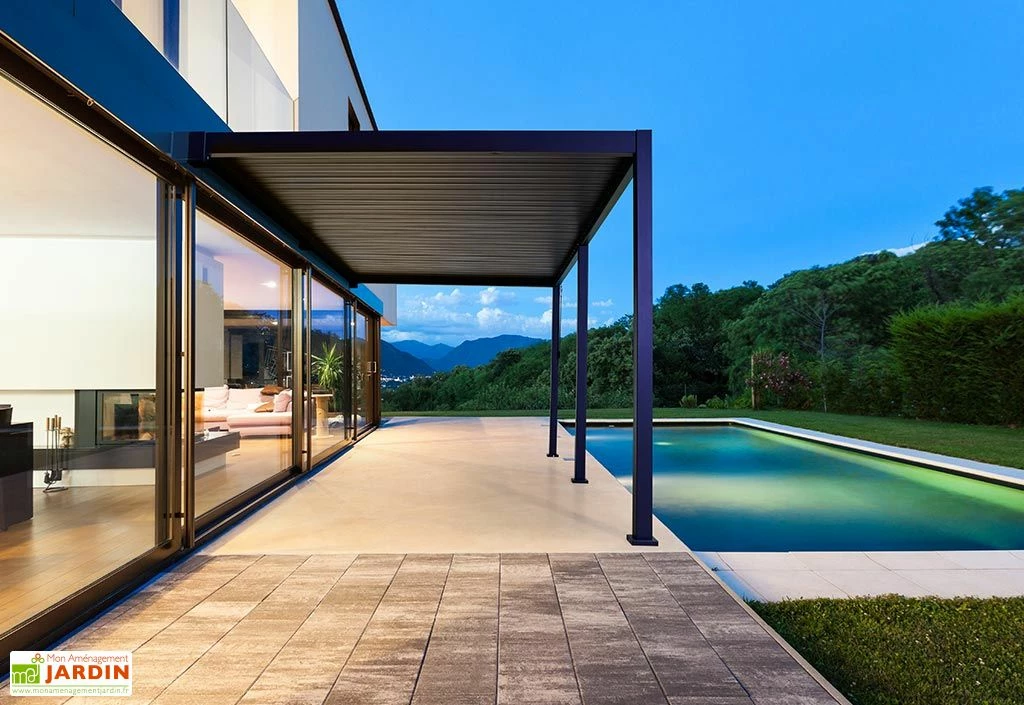 Pergola Bioclimatique Adossée En Aluminium Anthracite 15,9 M² - Ombréa 3 Pergola Bioclimatique Adossée En Aluminium Anthracite 15,9 M² - Ombréa