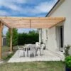 Pergola Adossée En Bois Douglas - L : 4,00 M – Occitanie 2 Poteaux 1 Pergola Adossée En Bois Douglas - L : 4,00 M – Occitanie 2 Poteaux -MON AMENAGEMENT JARDIN Soldes pergola adossee bois douglas toit plat cpbf