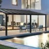 Pergola Aluminium Gris Et Polycarbonate - Stockholm | Palram – Canopia -MON AMENAGEMENT JARDIN Soldes pergola adossee stockholm canopia palram