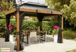 Pergola Autoportée En Aluminium Effet Bois 10 M² – Fontana