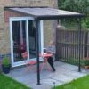 Pergola Adossée En Aluminium Et Polycarbonate 224 Cm – Sierra -MON AMENAGEMENT JARDIN Soldes pergola alu polycarbonate sierra 2x2 canopia palram