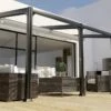 Pergola Adossée En Aluminium 3 X 4 M - Antigua -MON AMENAGEMENT JARDIN Soldes pergola aluminium adossee terrasse