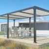 Pergola Bioclimatique Autoportée En Aluminium 3 X 6 M - Memphis -MON AMENAGEMENT JARDIN Soldes pergola aluminium autoporte e memphis