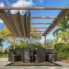 Paragon Pergola En Aluminium Effet Bois Florida 12,25 M² -MON AMENAGEMENT JARDIN Soldes pergola aluminium effet bois florida 12m2 marron