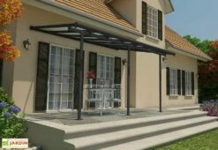 Pergola Adossée En Aluminium Et Polycarbonate 295 Cm – Sierra -MON AMENAGEMENT JARDIN Soldes pergola aluminium polycarbonate sierra 3x4 canopia palram