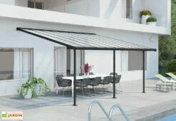 Pergola Adossée En Aluminium Et Polycarbonate 295 Cm – Sierra -MON AMENAGEMENT JARDIN Soldes pergola aluminium polycarbonate sierra 3x5 canopia palram