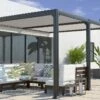 Pergola Bioclimatique Adossée En Aluminium 3 X 4 M - Savannah -MON AMENAGEMENT JARDIN Soldes pergola amuminium savannah terrasse