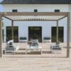 Pergola Bioclimatique Ombréa En Aluminium 3 X 4 M Autoportée - Taupe -MON AMENAGEMENT JARDIN Soldes pergola bioclimatique 3x4 marron ombrea 15 728394