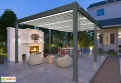 Pergola Bioclimatique Ombréa En Aluminium 4 X 6 M Autoportée - Anthracite -MON AMENAGEMENT JARDIN Soldes pergola bioclimatique 4x6m lames orientables ombrea 15 728943