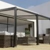 Pergola Bioclimatique Adossée En Aluminium 3 X 4 M - Melbourne -MON AMENAGEMENT JARDIN Soldes pergola bioclimatique adossee