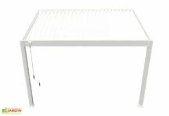 Pergola Bioclimatique Ombréa En Aluminium 3 X 4 M Adossée - Blanche -MON AMENAGEMENT JARDIN Soldes pergola bioclimatique adossee 3x4m 15 729131