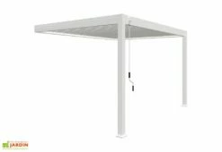 Pergola Bioclimatique Ombréa En Aluminium 3 X 4 M Adossée - Blanche -MON AMENAGEMENT JARDIN Soldes pergola bioclimatique adossee 3x4m blanche ombrea 15 729131