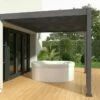 Pergola Bioclimatique Ombréa En Aluminium 3 X 4 M Adossée - Anthracite -MON AMENAGEMENT JARDIN Soldes pergola bioclimatique adossee 3x4m gris anthracite 15 729056