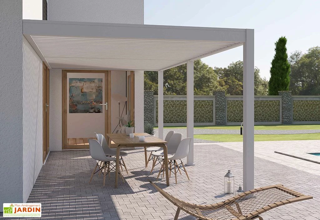 Pergola Bioclimatique Ombréa En Aluminium 3 X 6 M Adossée - Blanche 3 Pergola Bioclimatique Ombréa En Aluminium 3 X 6 M Adossée - Blanche