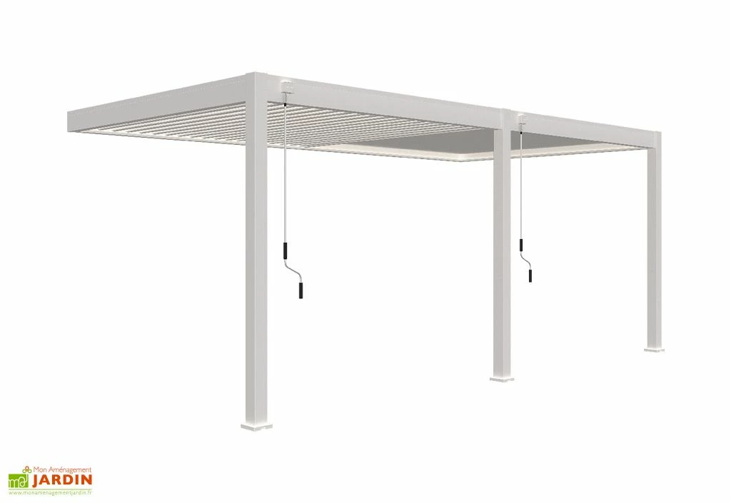 Pergola Bioclimatique Ombréa En Aluminium 3 X 6 M Adossée - Blanche 7 Pergola Bioclimatique Ombréa En Aluminium 3 X 6 M Adossée - Blanche – Image 5