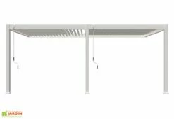 Pergola Bioclimatique Ombréa En Aluminium 3 X 6 M Adossée - Blanche 13 Pergola Bioclimatique Ombréa En Aluminium 3 X 6 M Adossée - Blanche -MON AMENAGEMENT JARDIN Soldes pergola bioclimatique adossee 3x6m aluminium blanc ombrea 15 729278