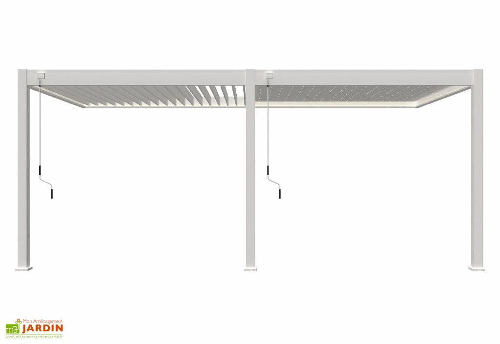 Pergola Bioclimatique Ombréa En Aluminium 3 X 6 M Adossée - Blanche 8 Pergola Bioclimatique Ombréa En Aluminium 3 X 6 M Adossée - Blanche – Image 6
