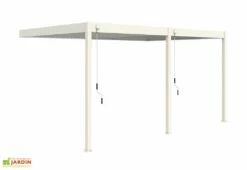 Pergola Bioclimatique Ombréa En Aluminium 4 X 6 M Adossée - Blanche -MON AMENAGEMENT JARDIN Soldes pergola bioclimatique adossee 4x6 aluminium blanc ombrea 15 729445
