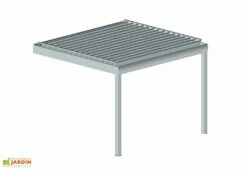 Pergola Bioclimatique Adossée En Alu Avec Lames Motorisées Hostun II -MON AMENAGEMENT JARDIN Soldes pergola bioclimatique adossee aluminium hostun 2 blanc