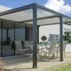 Pergola Bioclimatique Adossée En Aluminium 3 X 4 M - Madison 1 Pergola Bioclimatique Adossée En Aluminium 3 X 4 M - Madison -MON AMENAGEMENT JARDIN Soldes pergola bioclimatique adossee madison