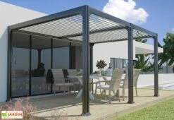 Pergola Bioclimatique Adossée En Aluminium 3 X 4 M - Madison