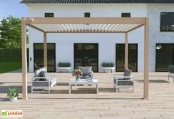 Pergola Bioclimatique Ombréa En Aluminium 3 X 4 M Autoportée - Beige Agathe