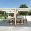 Pergola Bioclimatique Ombréa En Aluminium 3 X 6 M Autoportée - Imitation Bois -MON AMENAGEMENT JARDIN Soldes pergola bioclimatique alu effet bois 3x6m ombrea 15 712324