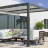 Pergola Bioclimatique Adossée En Aluminium 3 X 3 M – Miami 1 Pergola Bioclimatique Adossée En Aluminium 3 X 3 M – Miami -MON AMENAGEMENT JARDIN Soldes pergola bioclimatique aluminium autoportante miami