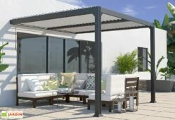 Pergola Bioclimatique Adossée En Aluminium 3 X 3 M – Miami