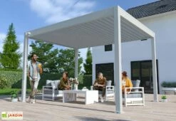 Pergola Bioclimatique Ombréa En Aluminium 3 X 4 M Autoportée - Gris Perle