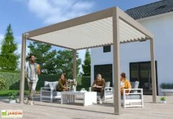MON AMENAGEMENT JARDIN Soldes -MON AMENAGEMENT JARDIN Soldes pergola bioclimatique aluminium taupe 3x4 ombrea 15 728394