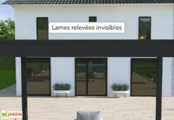 Pergola Bioclimatique Ombréa En Aluminium 3 X 4 M Autoportée - Noir Charbon -MON AMENAGEMENT JARDIN Soldes pergola bioclimatique lames invisibles ombrea 15 728288