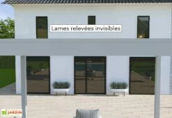 Pergola Bioclimatique Ombréa En Aluminium 3 X 4 M Autoportée - Gris Perle -MON AMENAGEMENT JARDIN Soldes pergola bioclimatique lames invisibles ombrea 15 728318