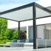 Pergola Bioclimatique 4 X 3 M Motorisée Télécommande + LED – Event Premium -MON AMENAGEMENT JARDIN Soldes pergola bioclimatique motorisee aluminium 3x4m event premium