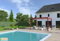Pergola Bioclimatique Ombréa En Aluminium 3 X 4 M Autoportée - Rouge Basque -MON AMENAGEMENT JARDIN Soldes pergola bioclimatique rouge ombrea 15 728455
