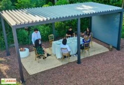 Store Latéral Enroulable Pour Pergola Bioclimatique Ombrea – 3 M -MON AMENAGEMENT JARDIN Soldes pergola bioclimatique ventelles orientables aluminium 1