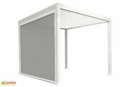 Pergola Bioclimatique Autoportée En Aluminium 12 M² + Store 4 M -MON AMENAGEMENT JARDIN Soldes pergola blanc alu autoportee 2