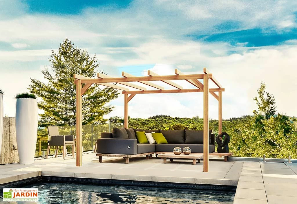 Pergola Autoportée En Bois D'Europe Du Nord Lamellé Collé - Linares 3 Pergola Autoportée En Bois D'Europe Du Nord Lamellé Collé - Linares