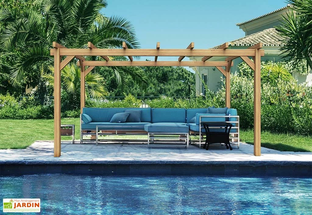 Pergola Autoportée En Bois D'Europe Du Nord Lamellé Collé - Valencia 3 Pergola Autoportée En Bois D'Europe Du Nord Lamellé Collé - Valencia