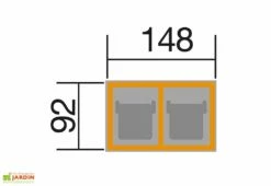 Cache-poubelle Double En Bois De Pin Traité 92 X 148 X 122 Cm -MON AMENAGEMENT JARDIN Soldes plan cache poubelle double bois