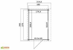 Abri De Jardin Adossé En Bois D’épicéa Brut Jura 4,95 M² -MON AMENAGEMENT JARDIN Soldes plan dimensions abri jardin adosse bois olg jura
