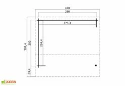 Abri De Jardin Ouvert En Bois D’épicéa Brut Kirian 300 – 11,4 M² -MON AMENAGEMENT JARDIN Soldes plan dimensions abri jardin ouvert bois kirian 300